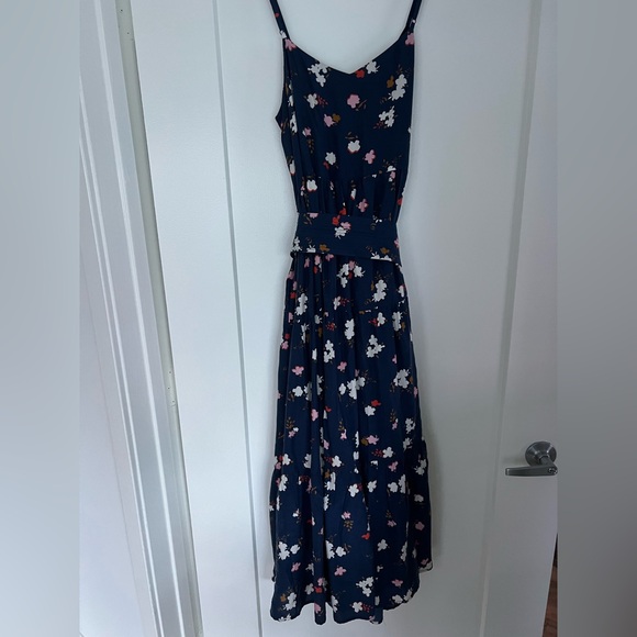 Apiece Apart Navy Floral Midi Dress Small - Picture 4 of 7